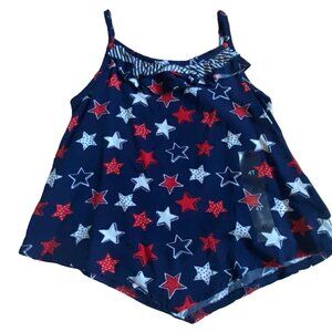 Epic Threads girls star hankerchief tank top-navy blue-4T
